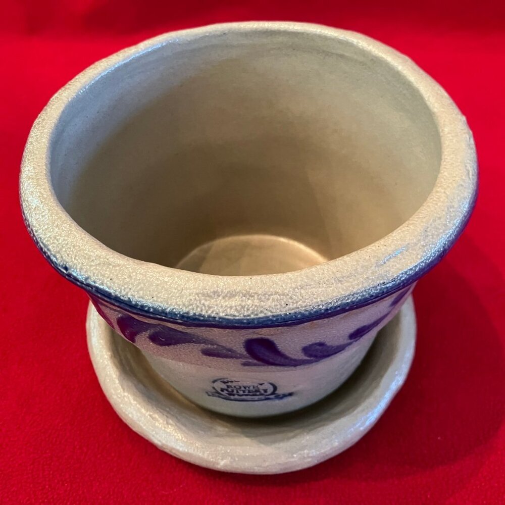 Share Rowe Pottery Works Salt Glazed Plant Pot & Saucer
